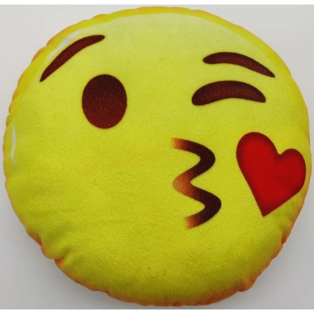 Winking Kissy Heart Face Yellow Emoji Small 11